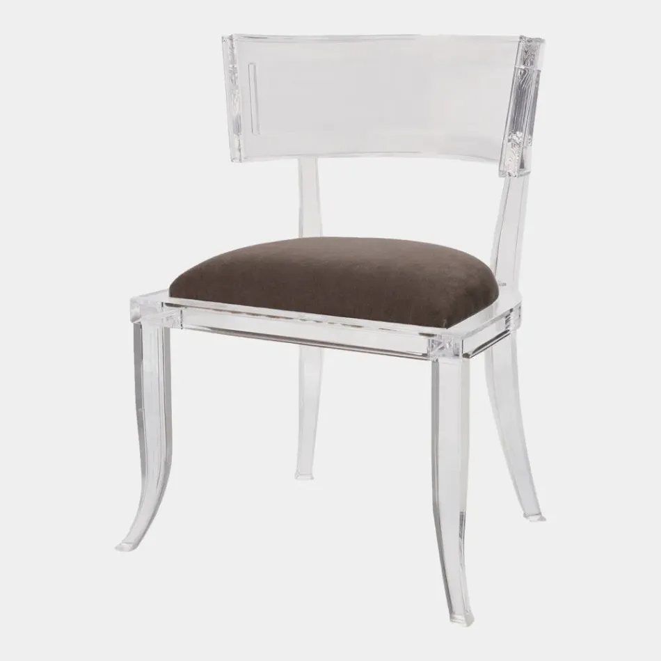 Klismos Pewter Acrylic Chair