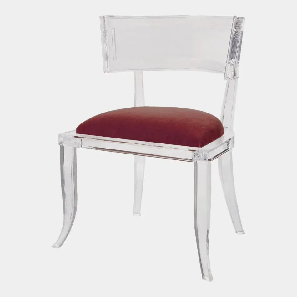 Klismos Red Pepper Acrylic Chair