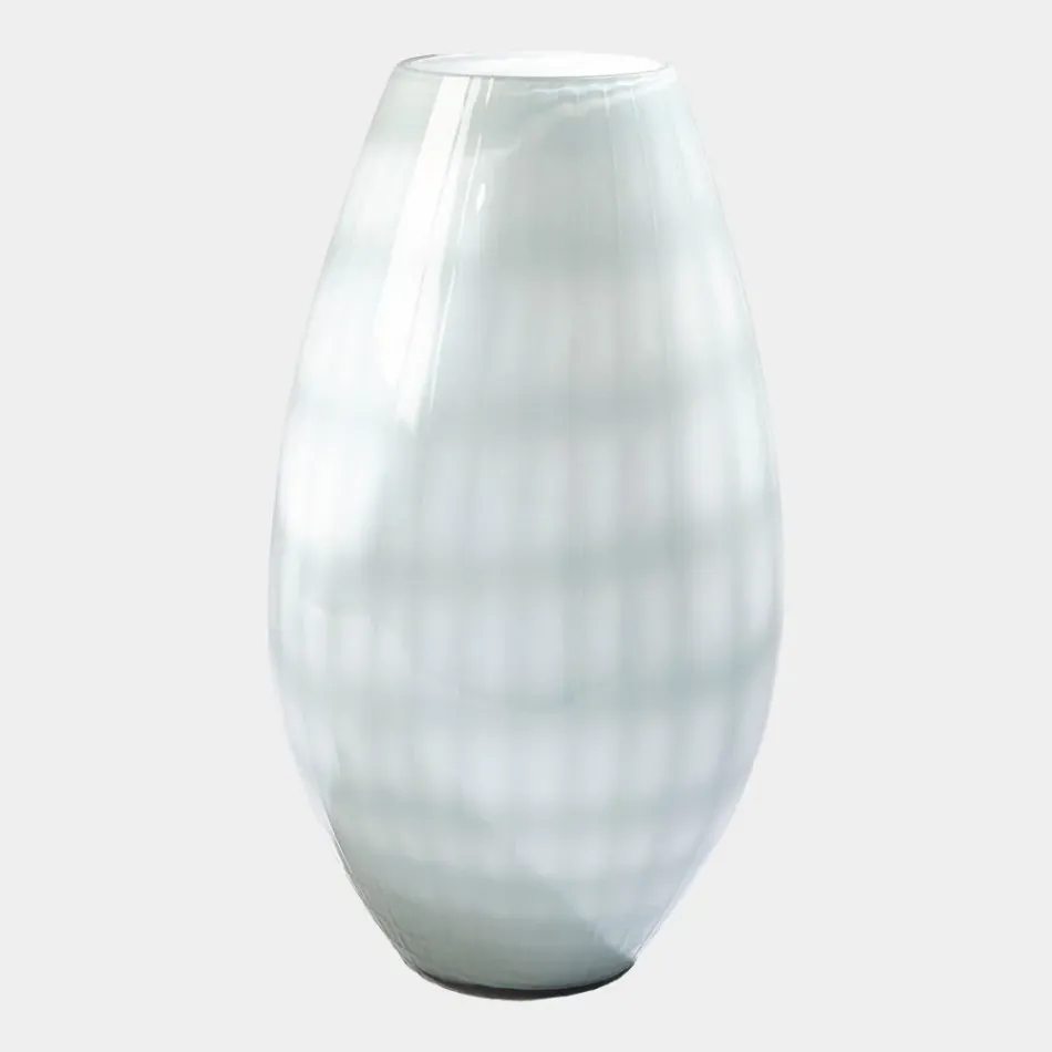 Otis Grid-Blue Cased Glass Vase