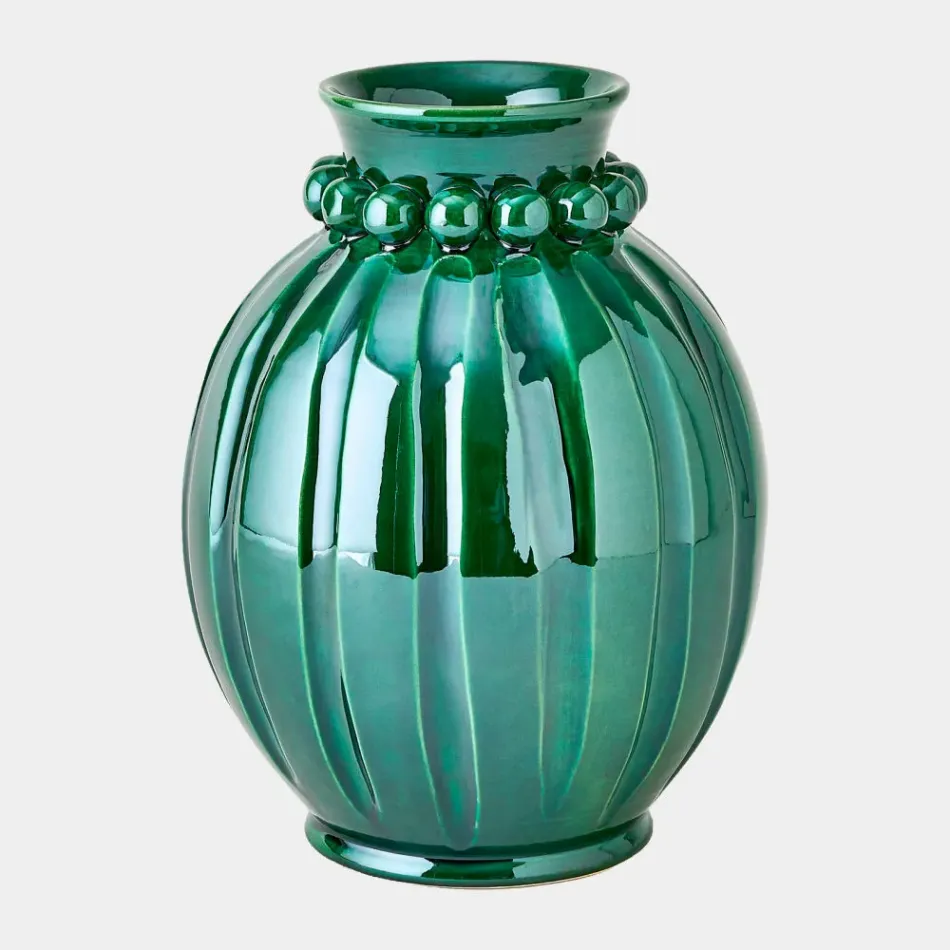 Pearl Emerald Vase Wide