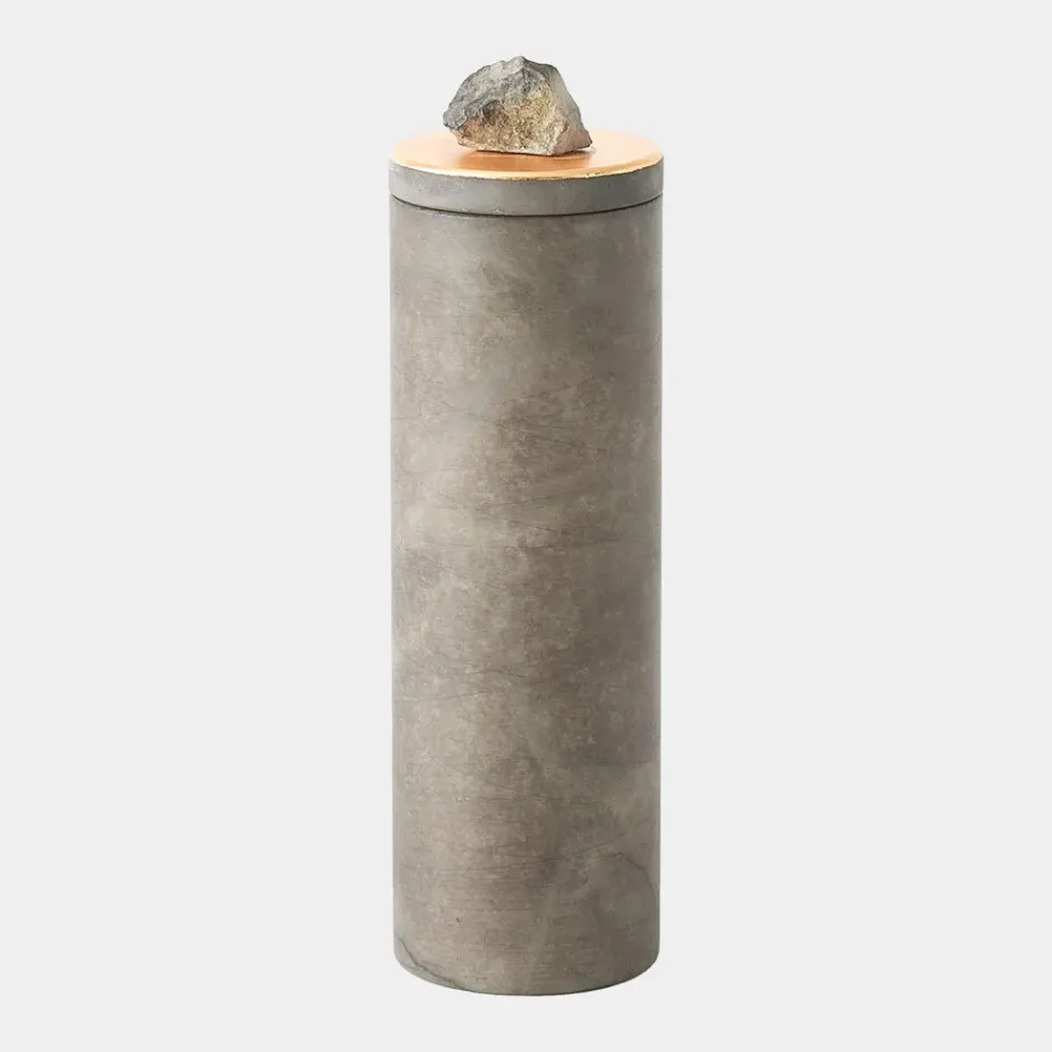Quarry Grey/Gold Leaf Jar Large