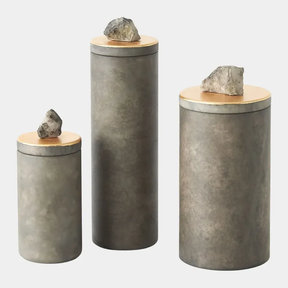 Quarry Grey/Gold Leaf Jar