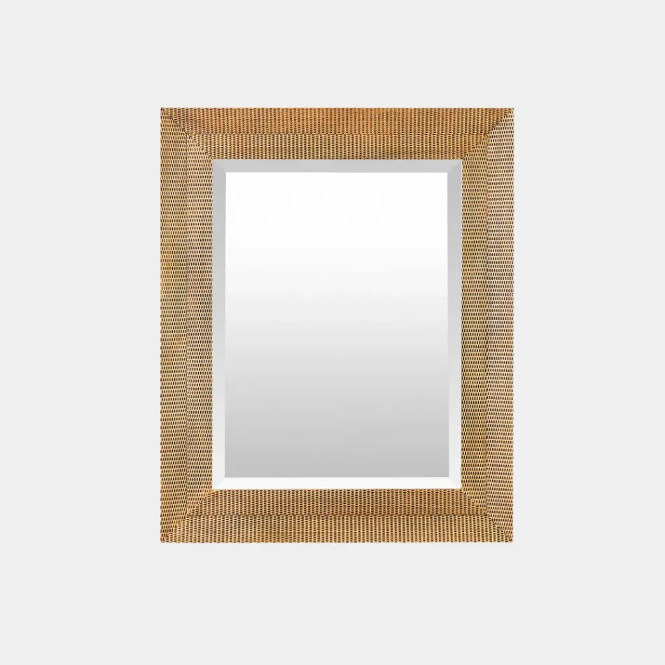 Delicate Gold Basketweave Rectangular Mirror
