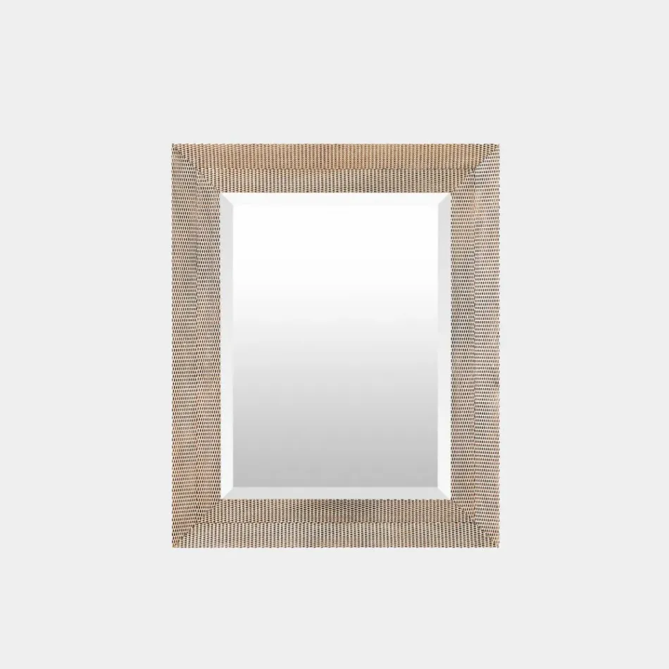 Delicate Silver Basketweave Rectangular Mirror