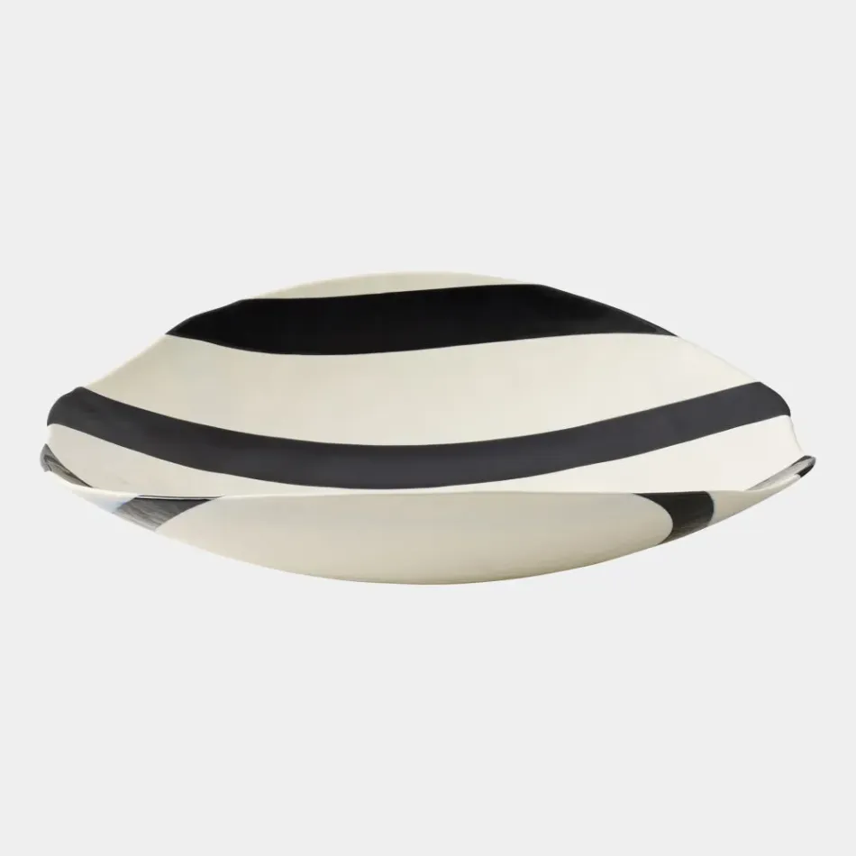 Palermo Striped Black Folded Plate