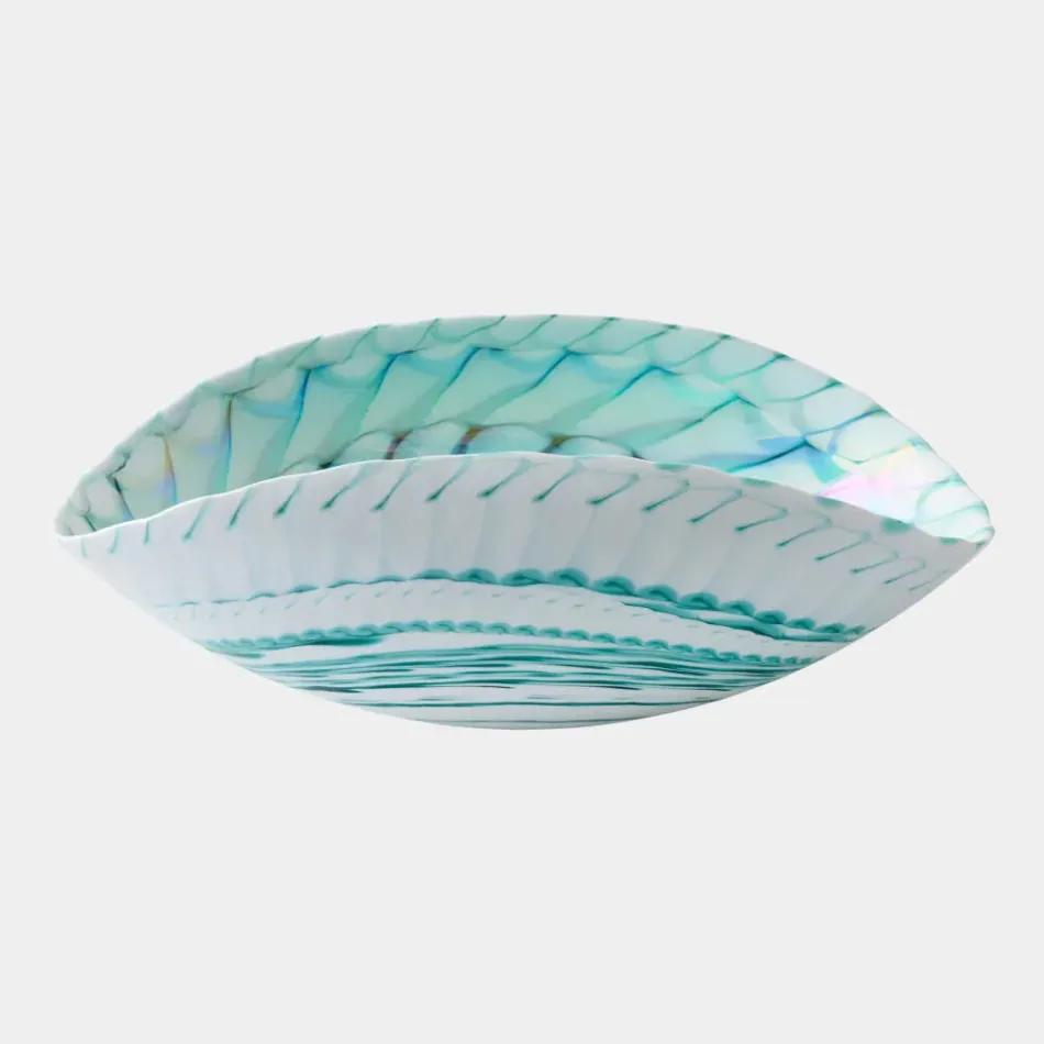 Spiral Threads Turquoise Folded Bowl