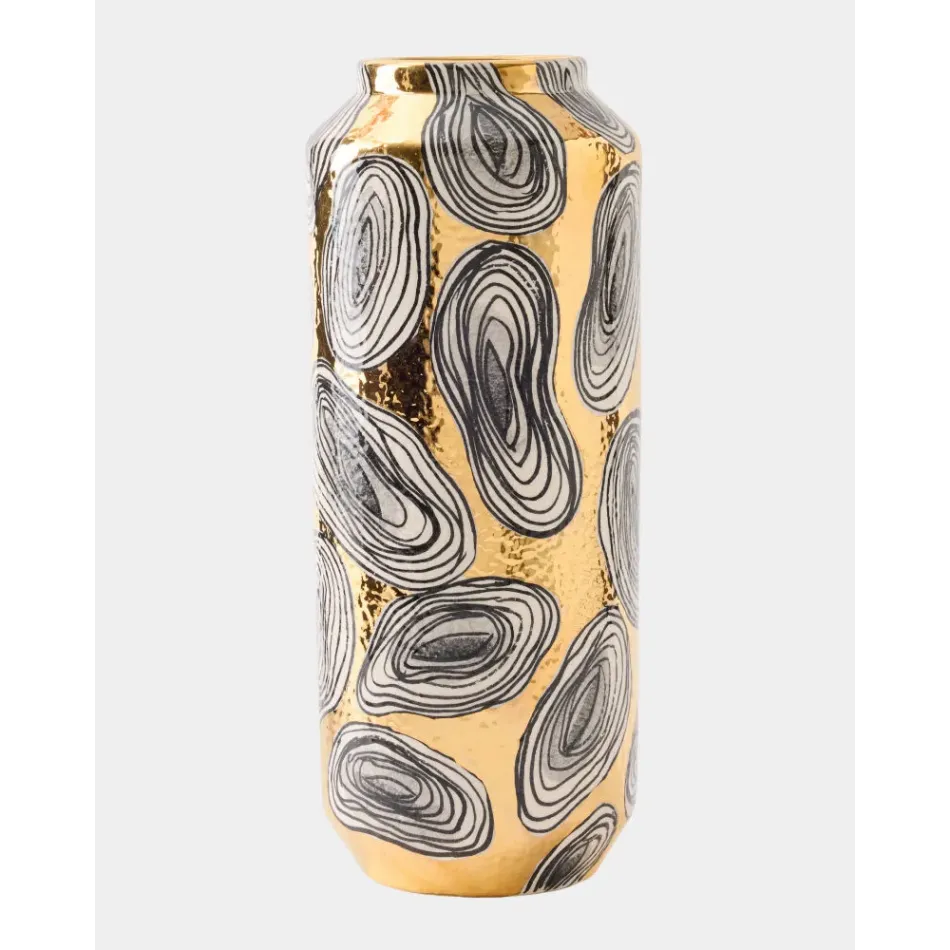 Geode Golden Vase 13"H x 5"W x 5"D
