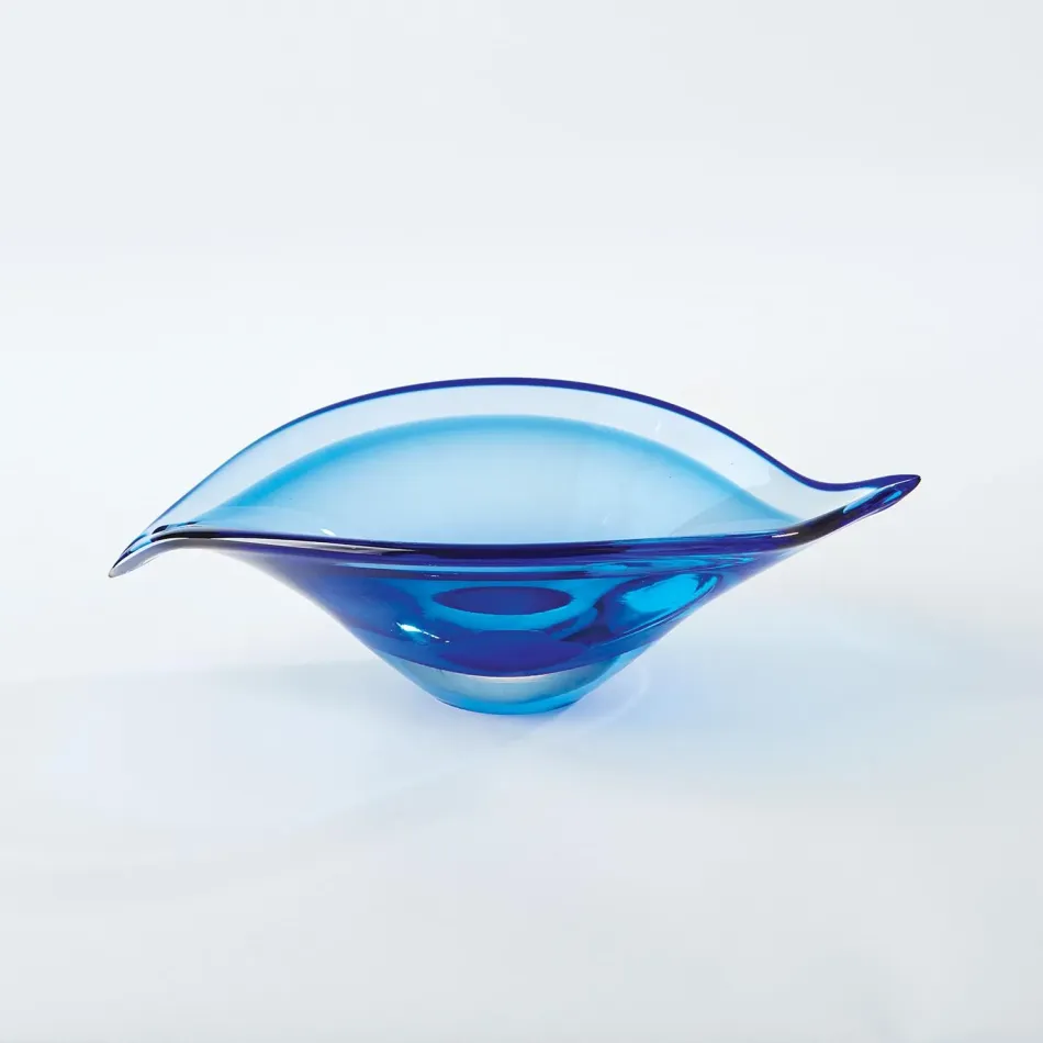 Bent Leaf Bowl Blue Small