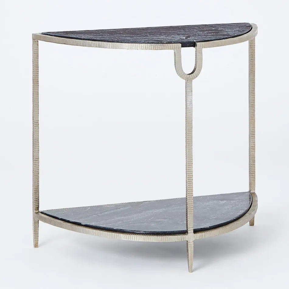 Demilune Side Table Silver