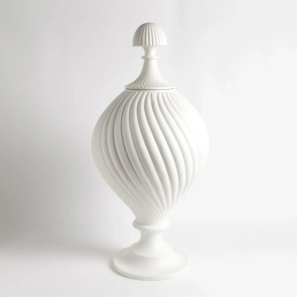 Grande Swirl Jar Matte White