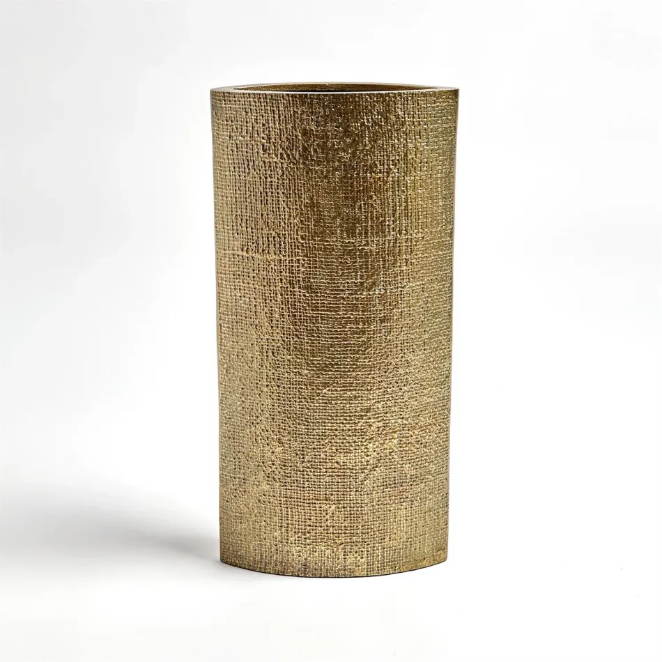 Hemp Etched Vase Brass Large