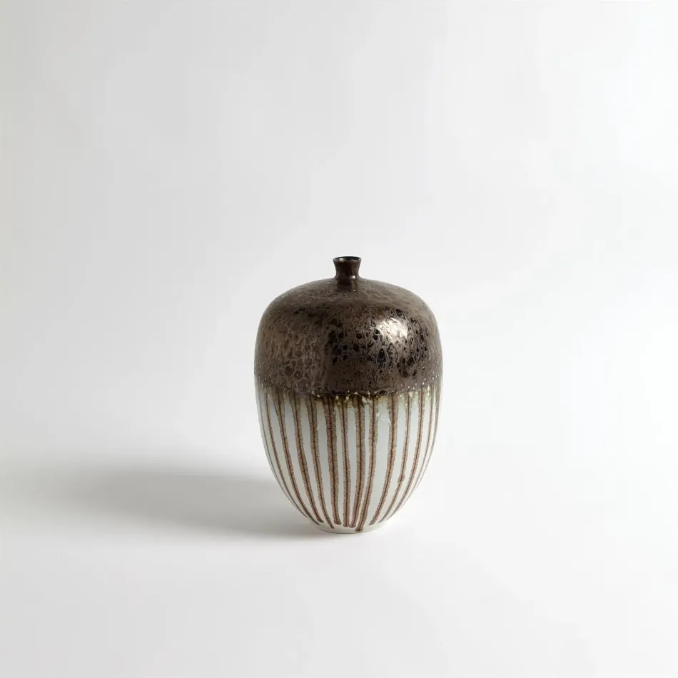 Reactive Bronze Stripe Vessel Medium