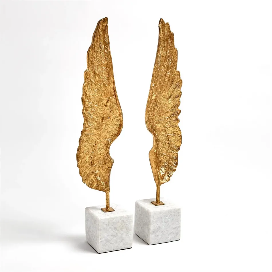 Wings Sculpture Gold Leaf Pair