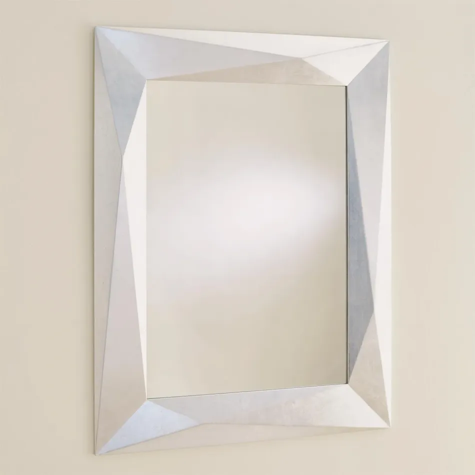 Angular Mirror Silver Leaf