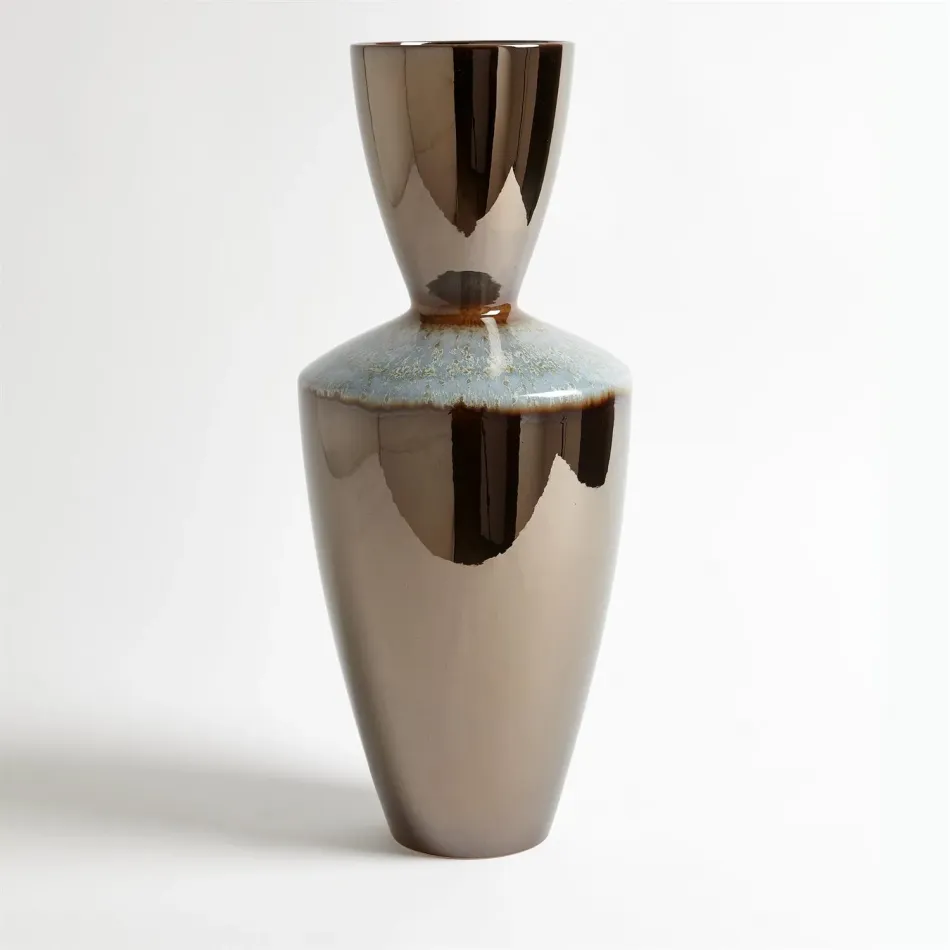 Marta's Vase Bronze Reactive Blue Tall