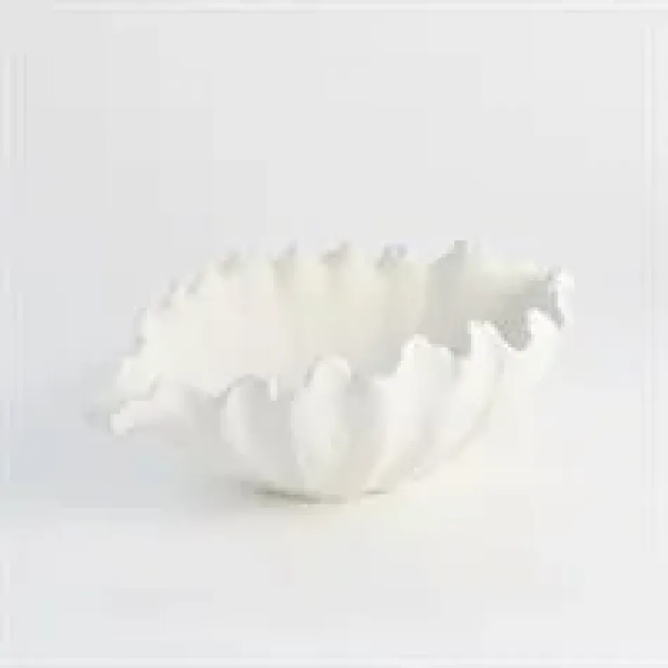 Organic Wave Oval Bowl White Small