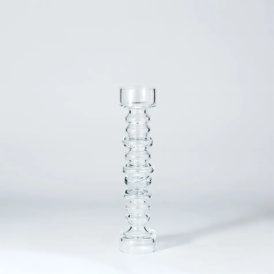 Glass Ribbed Candleholder/Vase Large