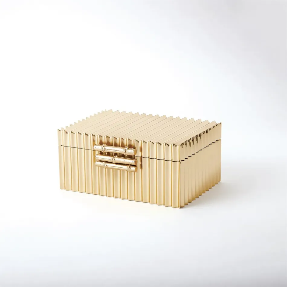 Corrugated Bamboo Box Brass Small