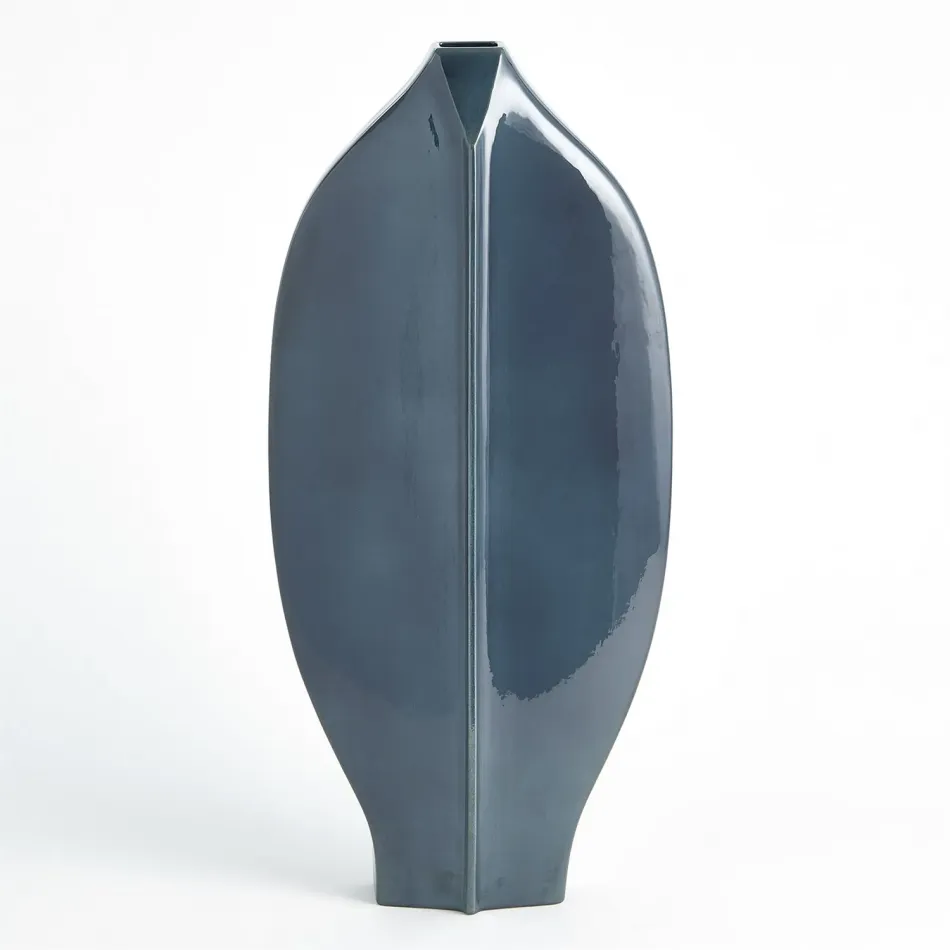 Center Ridge Vase Blue Large