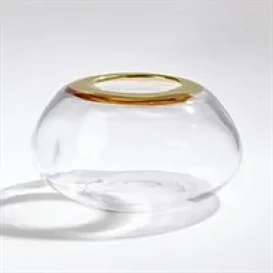 Organic Formed Vase Gold Rim Large