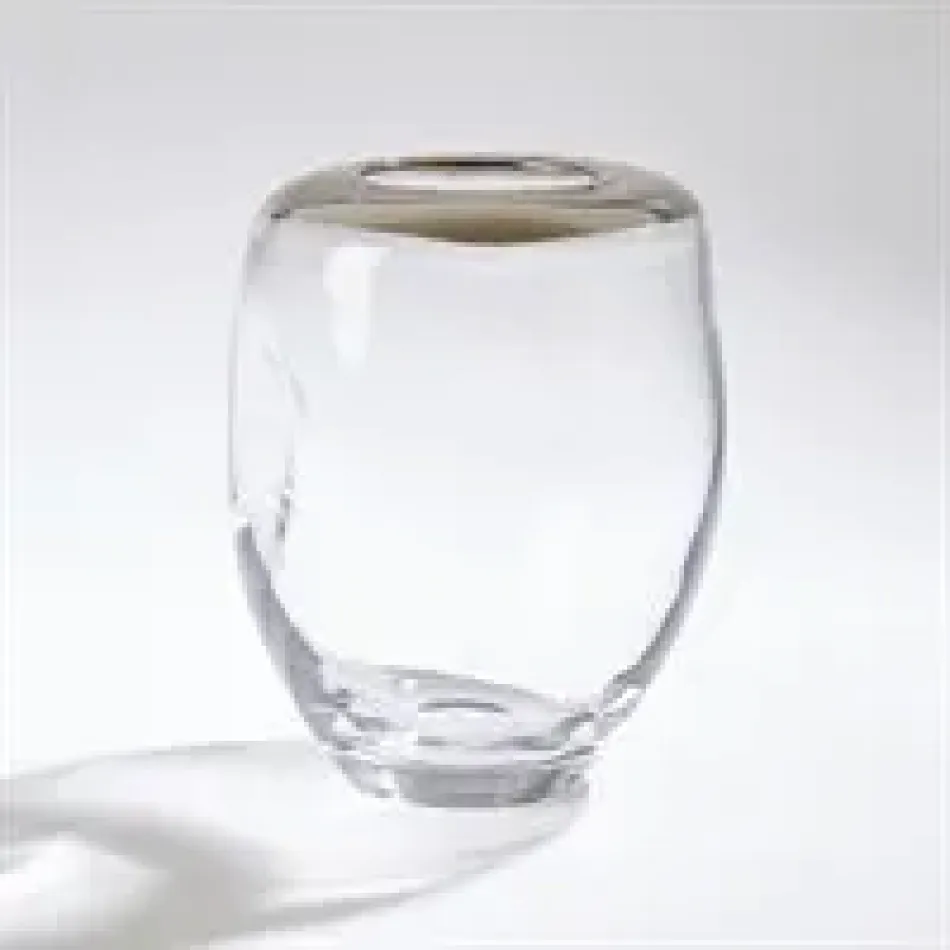 Organic Formed Vase Platinum Rim Medium