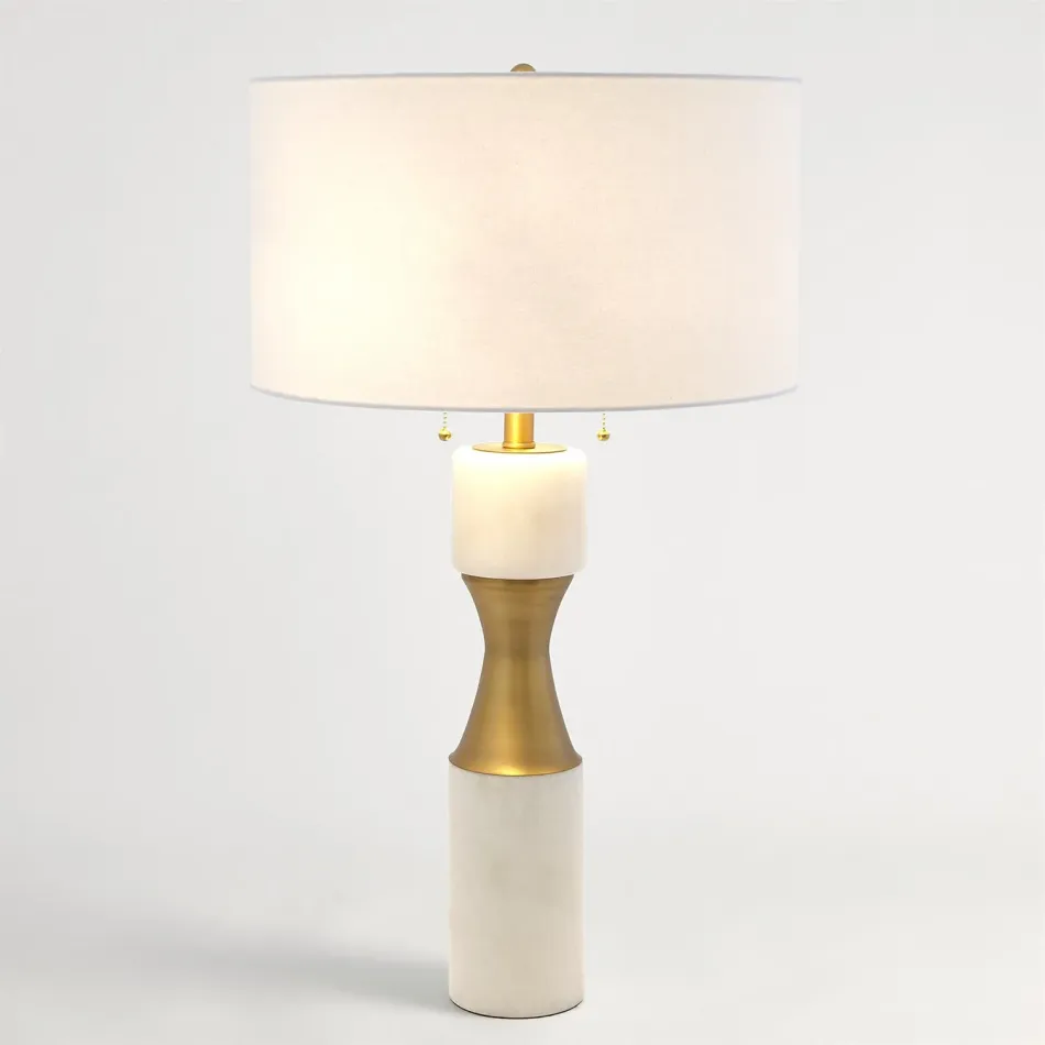 Marble Cinch Lamp White