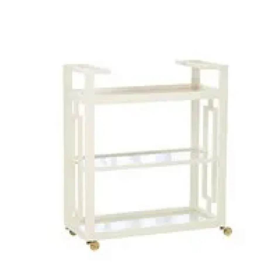 Grid Block Bar Cart White