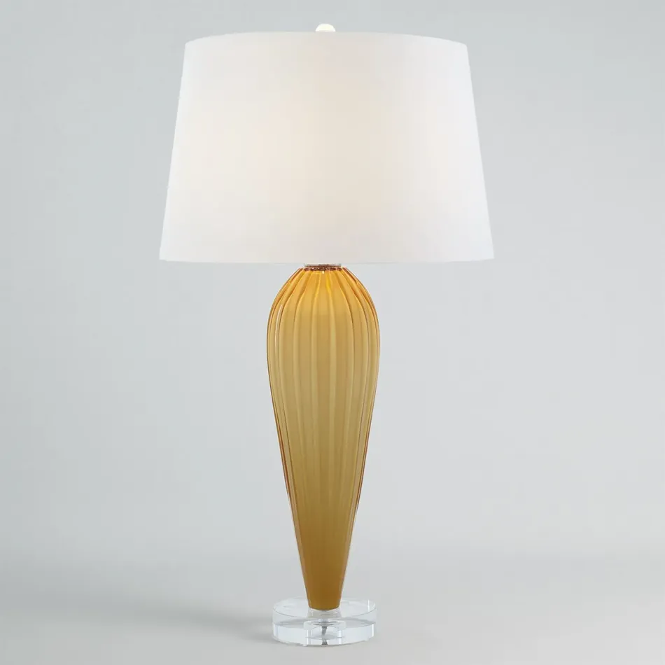 Teardrop Glass Lamp Amber