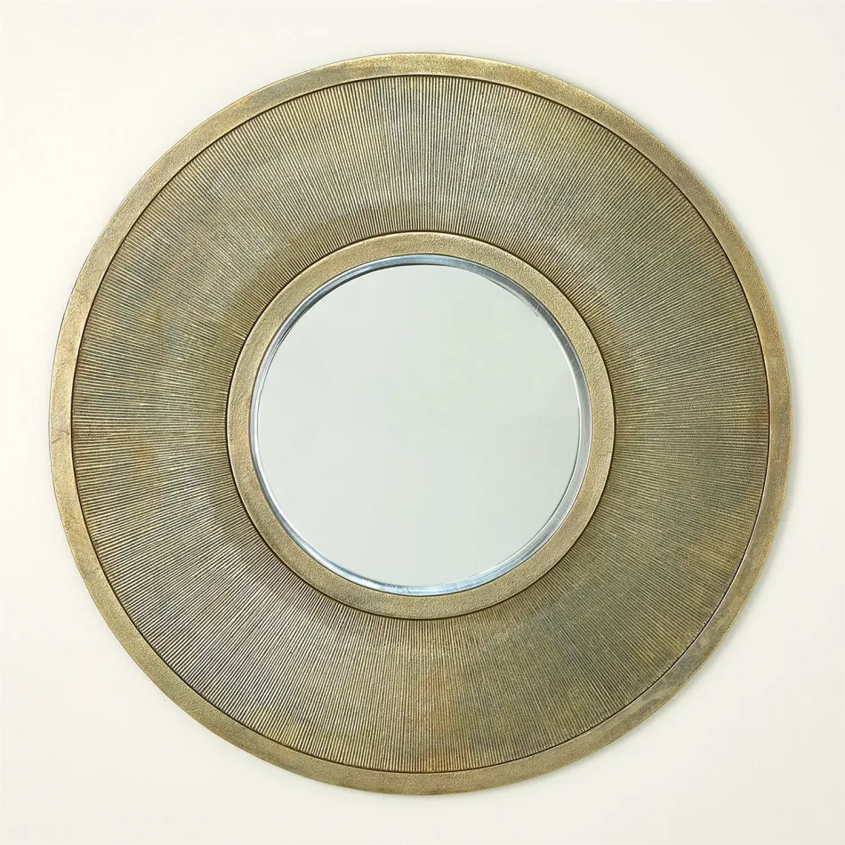 Sunray Mirror Antique Brass