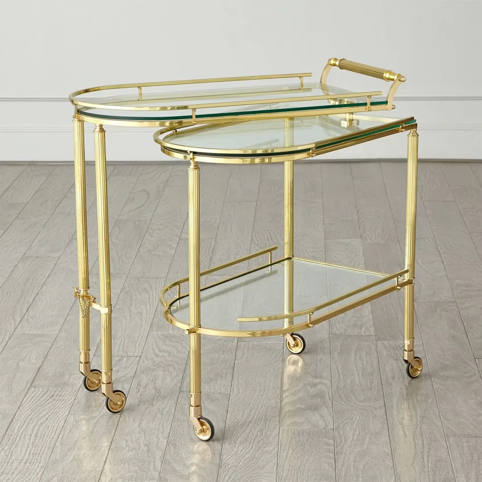 Gallery Folding Bar Shiny Brass