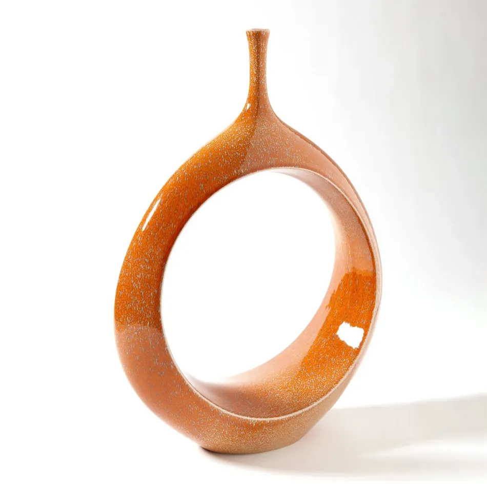 Open Ring Vase Orange