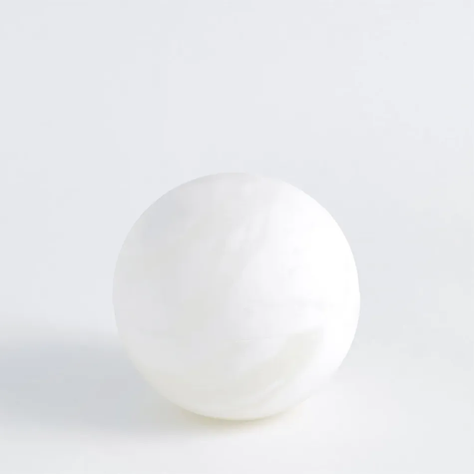 Alabaster Sphere Box White Small