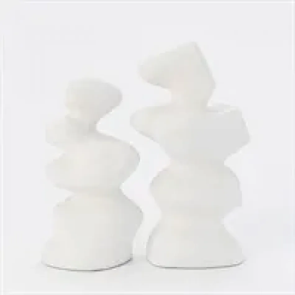 S/2 Mouren Sculptures White (Set of 2 )
