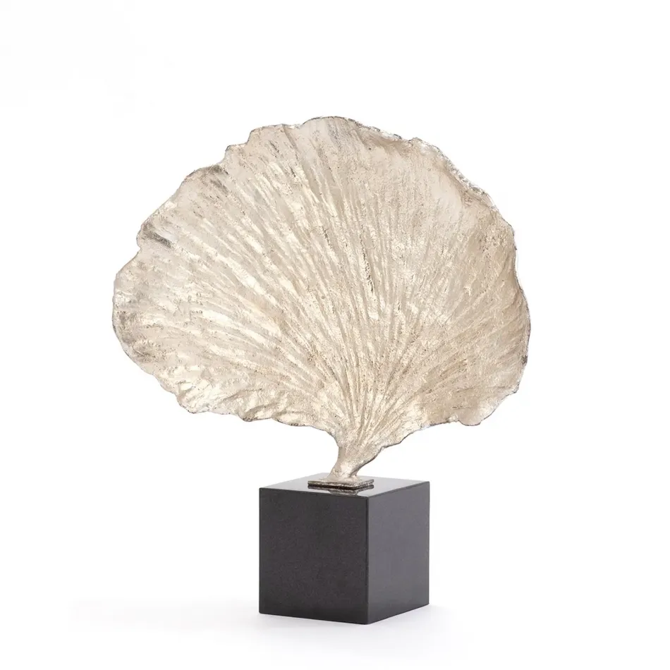 Ginkgo Leaf Sculpture Silver Finish Small