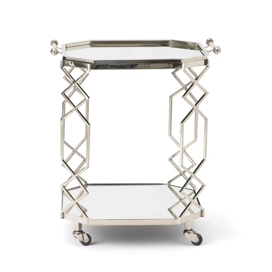 Octagonal Fret Serving Trolley and Tray