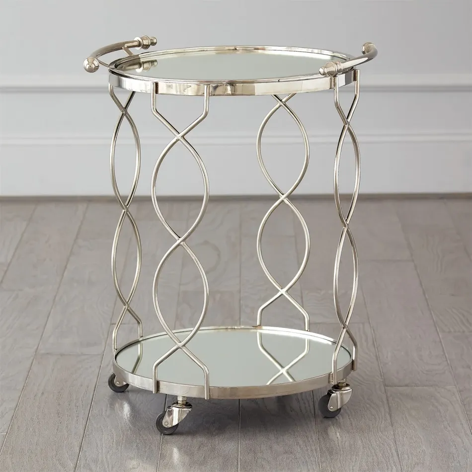 Round Lattice Serving Cart with Tray N