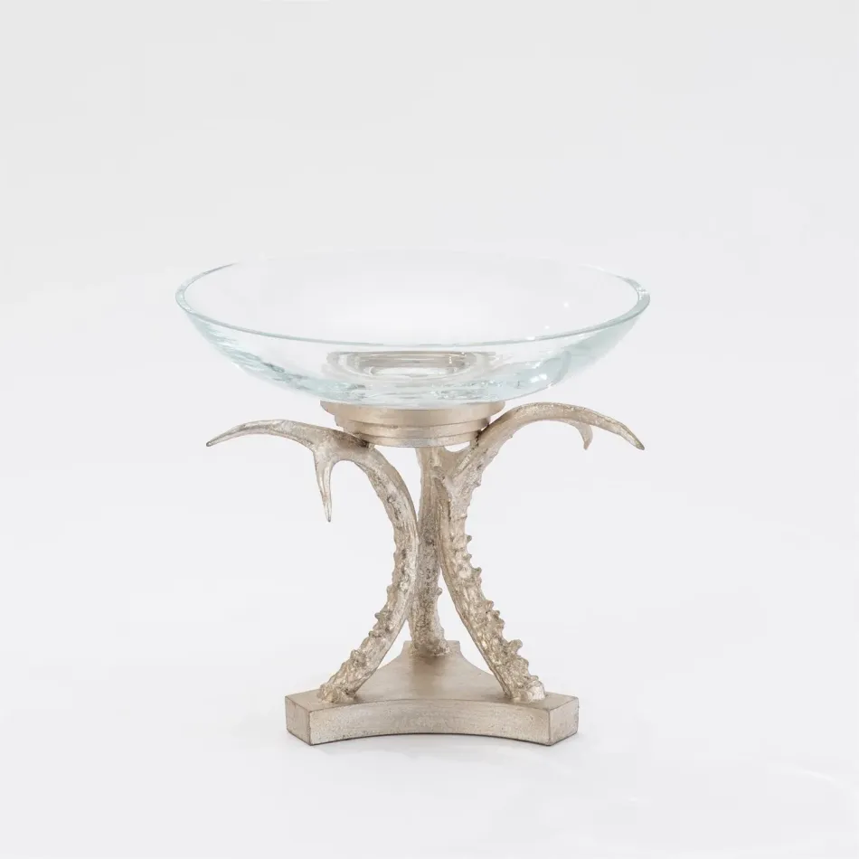 Bowl Holder W/Glass Silver