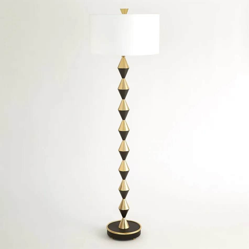 Italian Diamond Floor Lamp Bronze/Brass