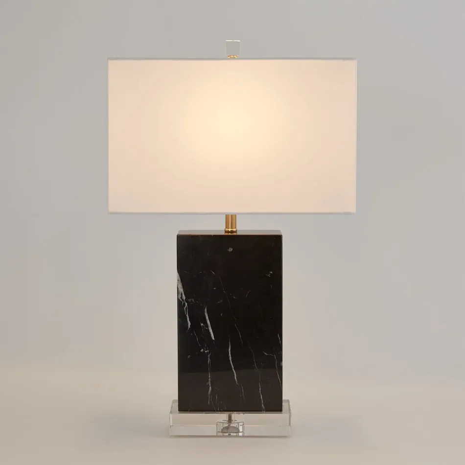 Marble Rectangular Table Lamp Black