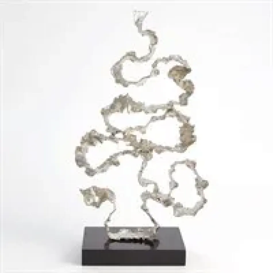 Squiggles Sculpture Nickel w/Black Gran