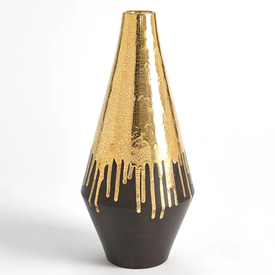 Gold Drip Vase Large