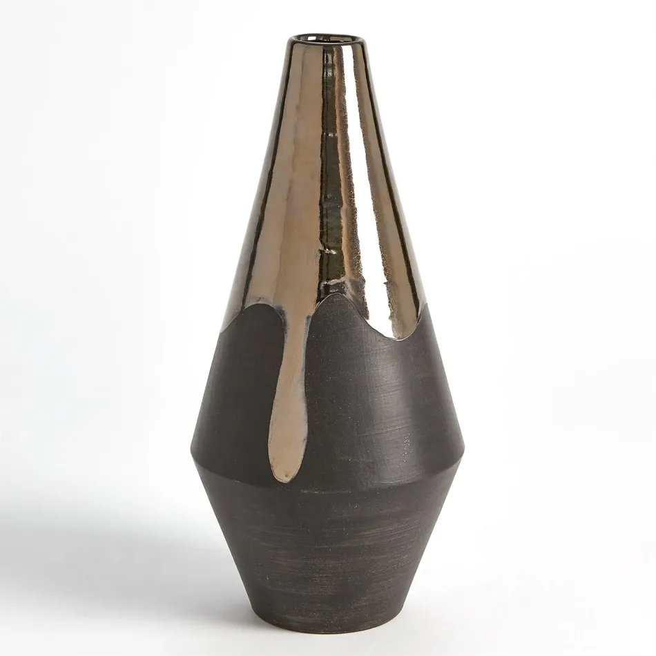 Gilded Dip Vase Platinum Bottom Large