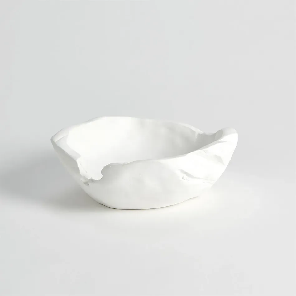 Faux Timber Bowl Matte White Small