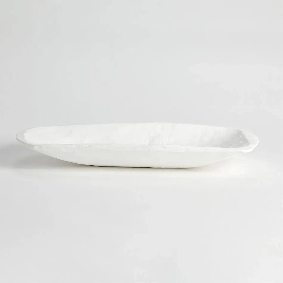 Faux Timber Rectangular Bowl Matte Whit