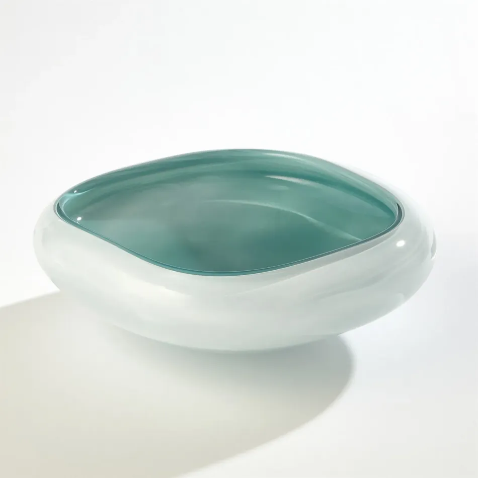 Square Cased Glass Bowl Azure Large