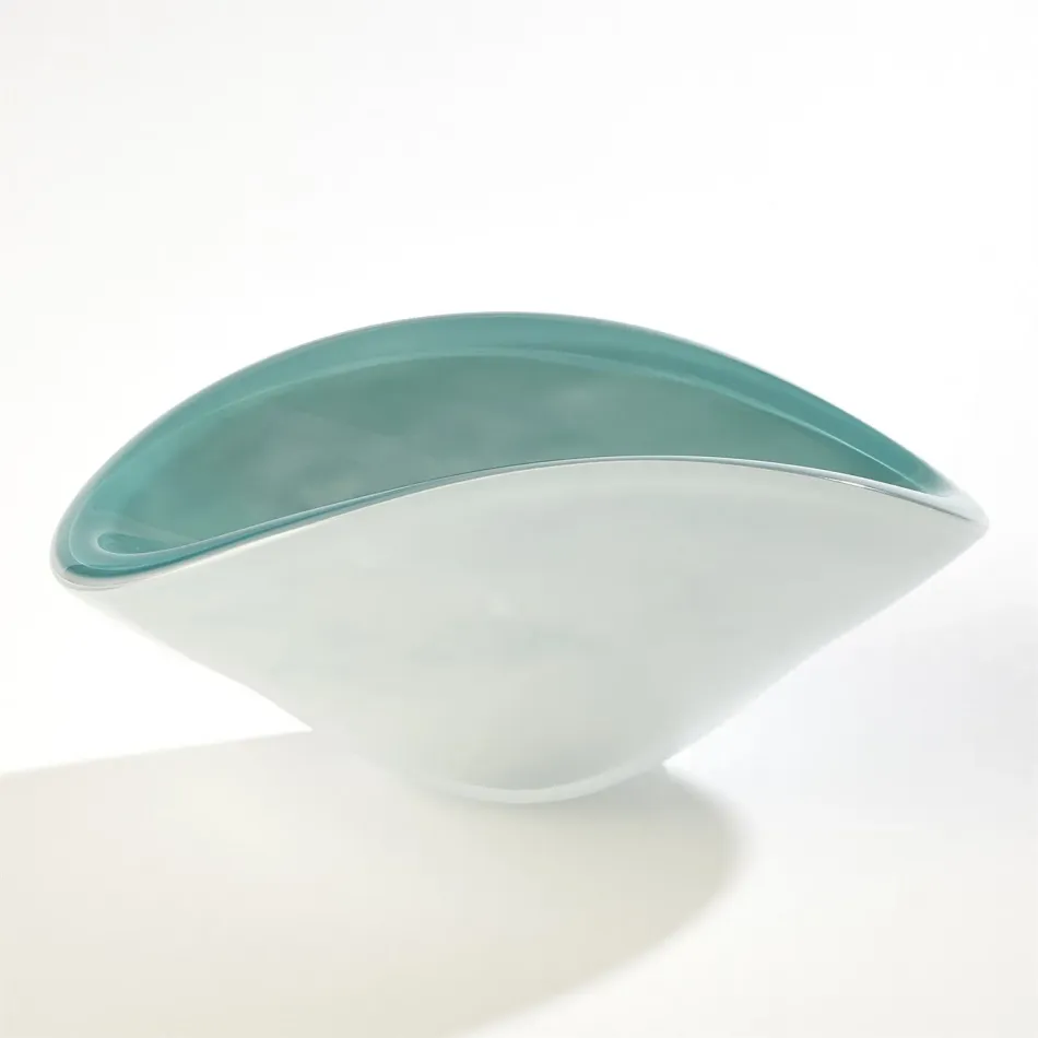 Pinched Cased Glass Bowl Azure Large