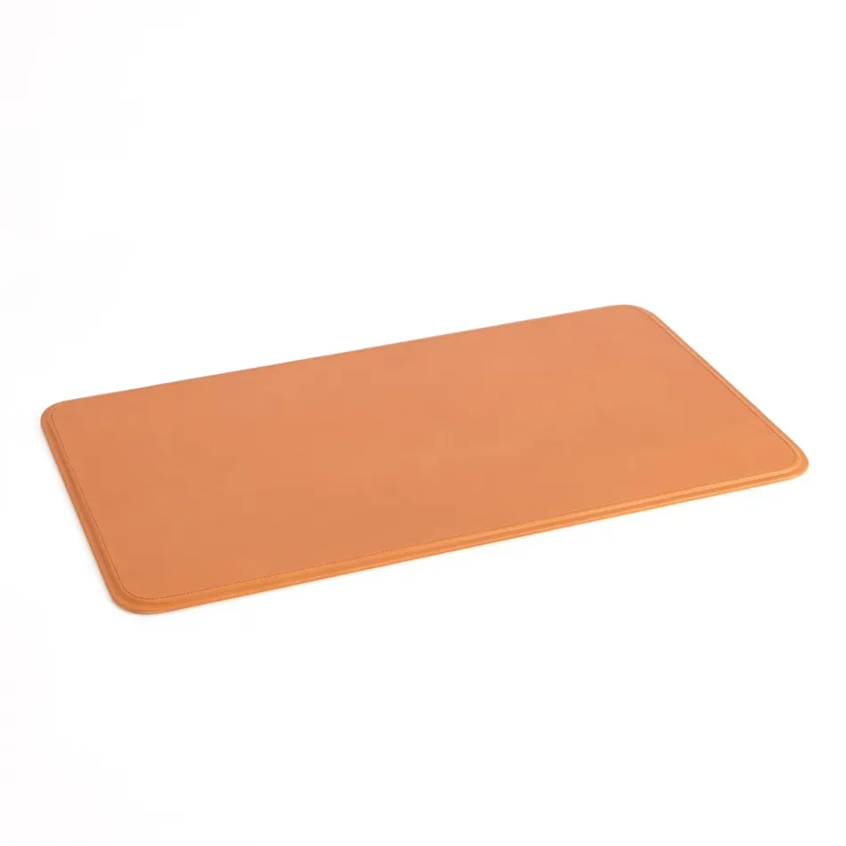 Radius Edge Leather Desk Blotter Orange