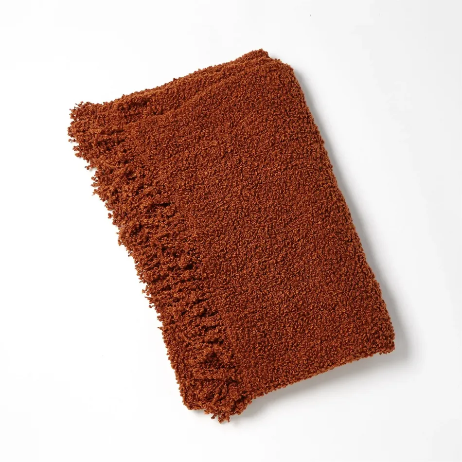 Textured Boucle Throw Rust