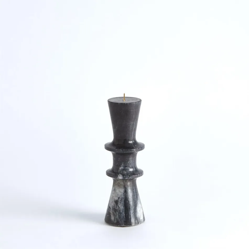 Double Flair Candle Stand Black