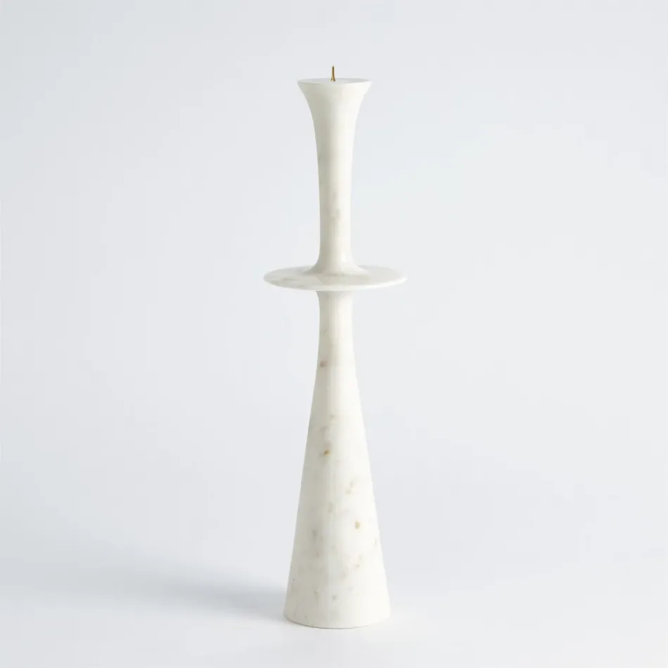 Center Flair Candle Stand White